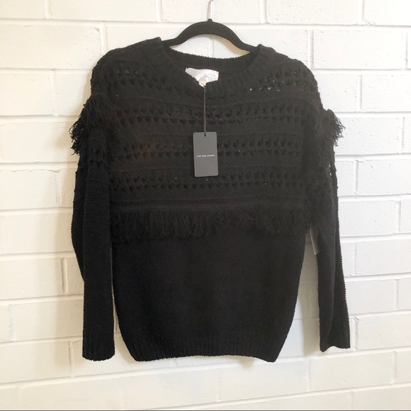 Black Joa Sweater with Fringe - Picture 4 of 10